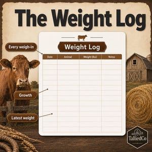 Cattle weight log printable