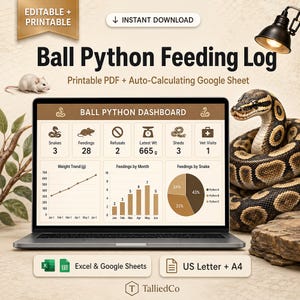 Ball python feeding log printable google sheets