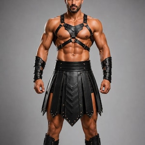 Handgefertigte Leder Gladiator Rüstung Set, Römischer Krieger Kostüm, LARP LARP Outfit, Mittelalterliche Cosplay Rüstung