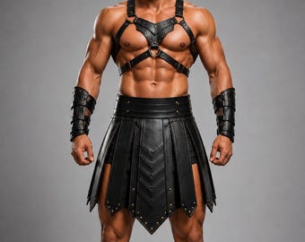 Handgefertigte Leder Gladiator Rüstung Set, Römischer Krieger Kostüm, LARP LARP Outfit, Mittelalterliche Cosplay Rüstung