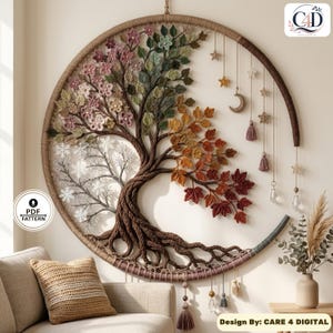 Tree of Life Crochet Pattern PDF | Four Seasons Celestial Wall Hanging imagen 5