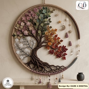 Tree of Life Crochet Pattern PDF | Four Seasons Celestial Wall Hanging imagen 14