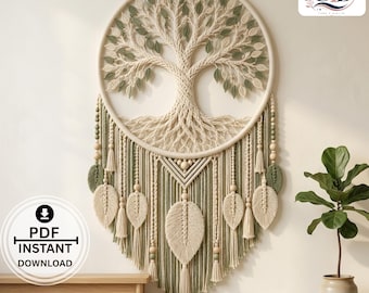 Tree of Life Crochet Pattern PDF | Boho Wall Hanging | Large Botanical Crochet Home Décor