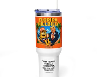 Hillbilly Willie Florida Hillbilly Patriotic Tumbler with Straw 40 oz