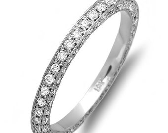18kt oro blanco diamante la eternidad/Wedding Band