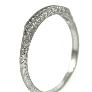 14K White gold and Diamond Wedding Band