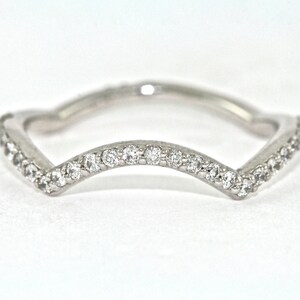 14kt White Gold and Diamond Curved Wedding Band
