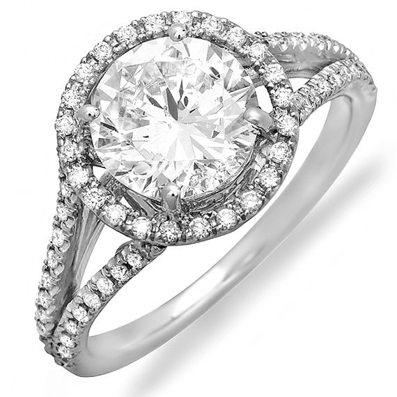 Platinum Diamond Engagement Ring with Natural 1.00 carat White Sapphire