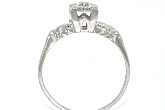 14kt White Gold Vintage Engagement Ring - image 2