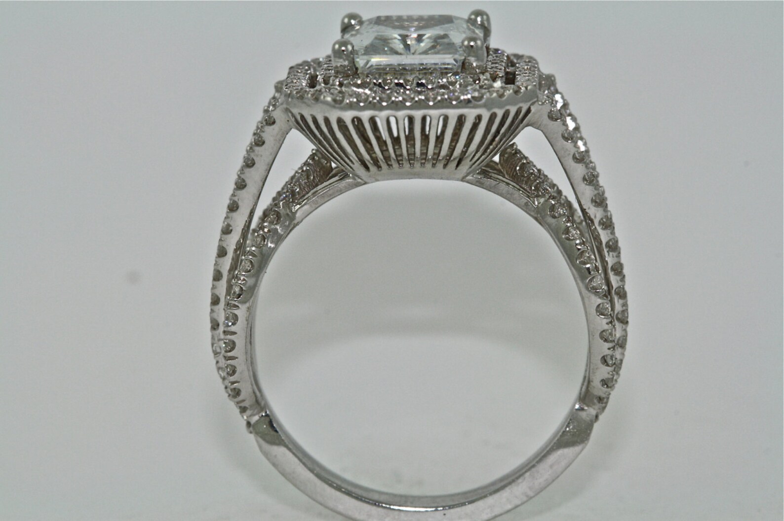 14kt White Gold and Diamond Micro Setting Engagement Ring With - Etsy UK