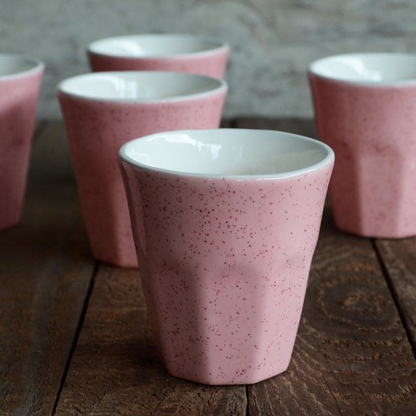 Pink Sherbet Ceramic Espresso Cup - Ceramic Tumbler - Ceramic Cup - Latte Cup - Pink Ceramic Cup