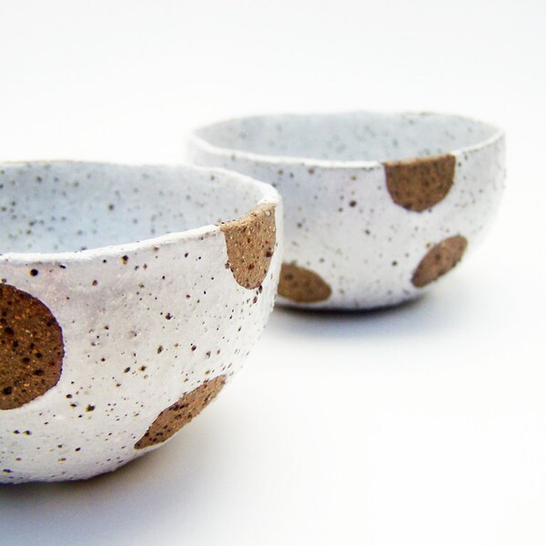 Set of 2 Rustic Bowls - Stoneware Bowls - Spice Bowls - Pottery Bowls - MADE TO ORDER
