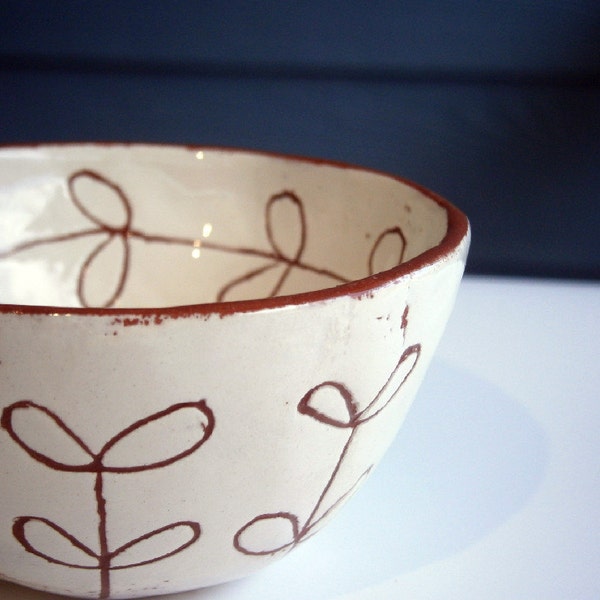 Small Pottery Bowl - Ceramic Pinch Pot - Spice Bowl - Terracotta