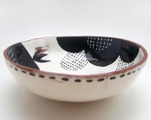 SALE ** Ceramic Bowl - Pottery bowl - Terracotta Bowl - Ceramics and Pottery - Black and White Ceramics