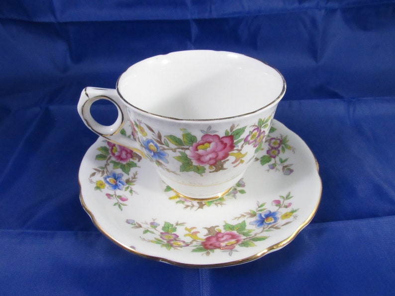 Vintage Royal Stafford Pedestal large Tea Cup and Saucer Rochester c1950 made in england image 3