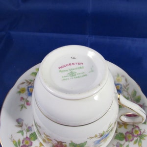 Vintage Royal Stafford Pedestal large Tea Cup and Saucer Rochester c1950 made in england image 7