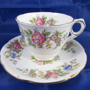 Vintage Royal Stafford Pedestal large Tea Cup and Saucer Rochester c1950 made in england image 1