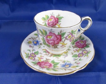 Vintage Royal Stafford Demitasse Cup and Saucer "Rochester" c1950 made in England