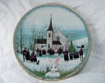 Anna Perenna Buckley Moss "CHRISTMAS CAROL" PORCELAIN Art Plate #1531 New! mib! Free Shipping!