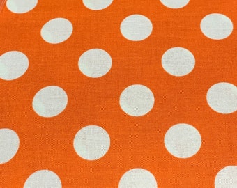 RiLEY BLAKE "Le Creme dots" ORANGE FABRiC Choose a fat quarter, 1/2 yd or 1yd of each print Brand New Fabric ADoRABLE