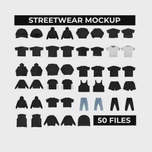 Bundle Pack - Streetwear Mockup 50+ PSD 4K