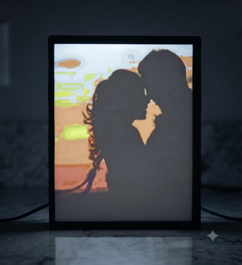 Backlit silhouette lithophane