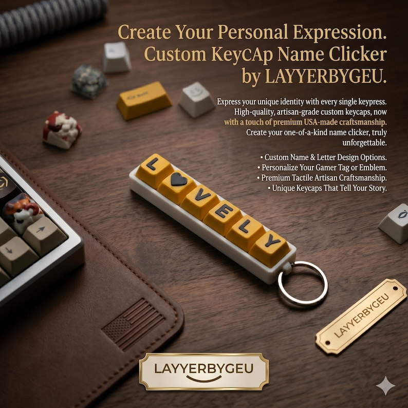 Custom name clicker fidget keyring