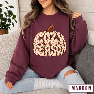 Cozy Season Pumpkin Shirt, Retro Fall Graphic Tee, Autumn Aesthetic Tshirt, Cute Thanksgiving Top, Boho Fall Gift for Her