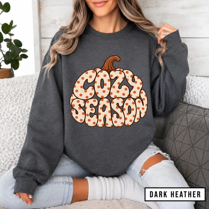 Cozy Season Pumpkin Shirt, Retro Fall Graphic Tee, Autumn Aesthetic Tshirt, Cute Thanksgiving Top, Boho Fall Gift for Her