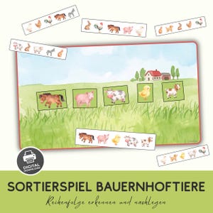 Farm Animals Sorting Game – Creating Sequences | Printable PDF | Kindergarten | Preschool | Elementary School