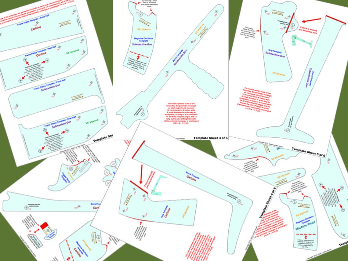 Rubber Band Gun Plans / Carbine and Submachine Gun Printable ...