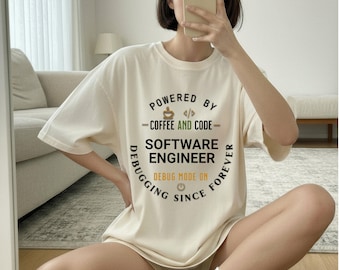 Software Engineer programmer shirt, funny coder shirt, debugging mode on tee, tech gifts for men, computer science t-shirt