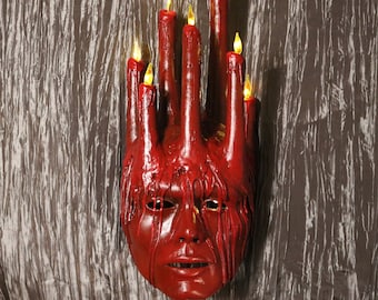 The Scholar: Resin cast mask, Red Wax Finish