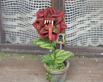 bijtende bloem - 1 t/m 12 voor het poppenhuis/heksenkeuken - miniatuur
