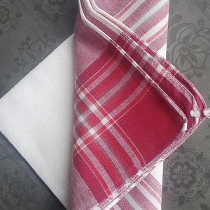 Vintage 50's cotton plaid handkerchief image 1