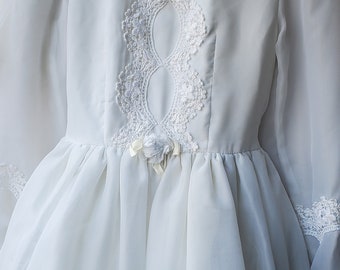 Vintage 70's childs Communion dress and veil - not pristine
