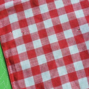 Vintage 50's cotton checkered handkerchief w flaws image 8