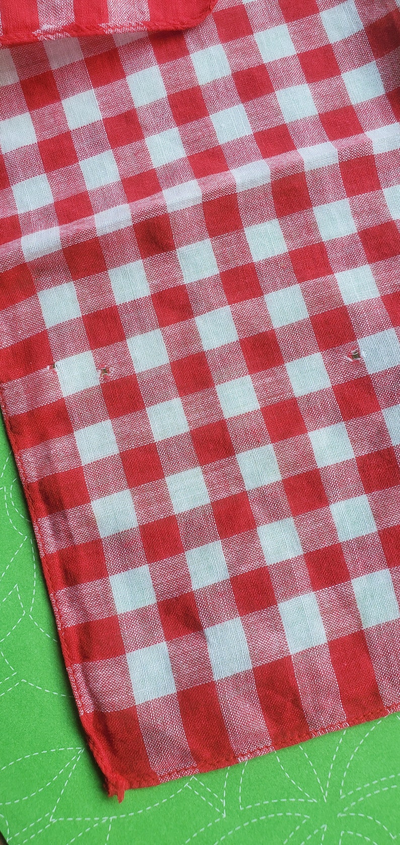 Vintage 50's cotton checkered handkerchief w flaws image 8