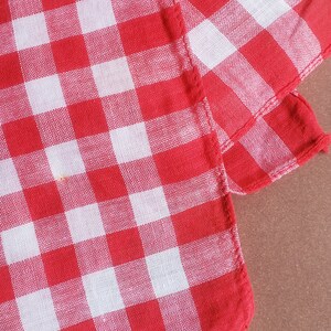 Vintage 50's cotton checkered handkerchief w flaws image 6