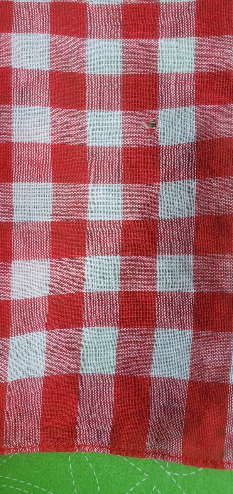 Vintage 50's cotton checkered handkerchief w flaws image 10