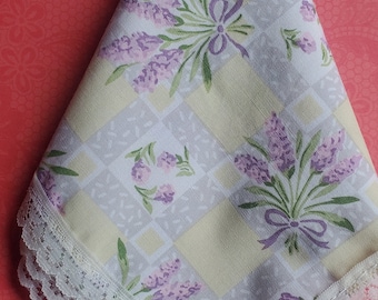 Vintage cotton poly floral handkerchief