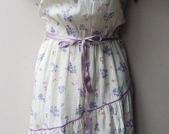 robe en coton vintage des années 80, taille moyenne