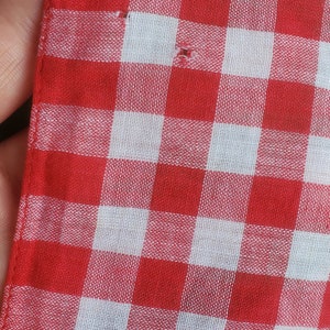 Vintage 50's cotton checkered handkerchief w flaws image 9