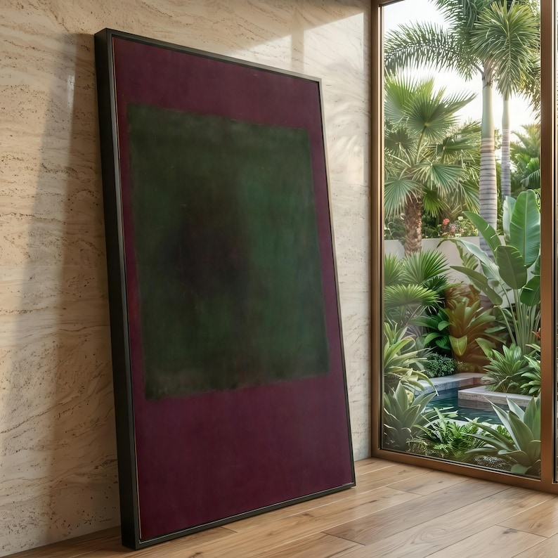 Mark Rothko Paint Mark Rothko Abstract Color Field Painting, Burgundy Green Minimalist ...