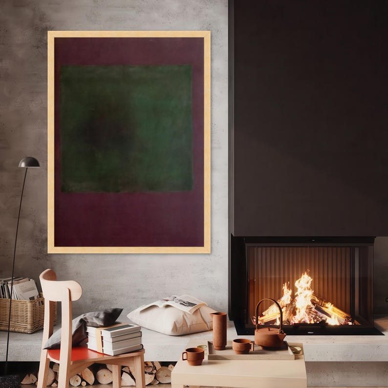 Mark Rothko Paint Mark Rothko Abstract Color Field Painting, Burgundy Green Minimalist ...