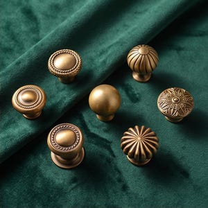 Antique Bronze Cabinet Knobs Vintage Dresser Pulls Rustic Drawer Handles Floral Furniture Hardware Housewarming Gift