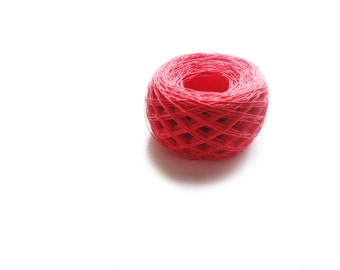 Coral linen yarn, linen thread, linen natural 3 ply yarn, thick yarn, crochet weaving yarn