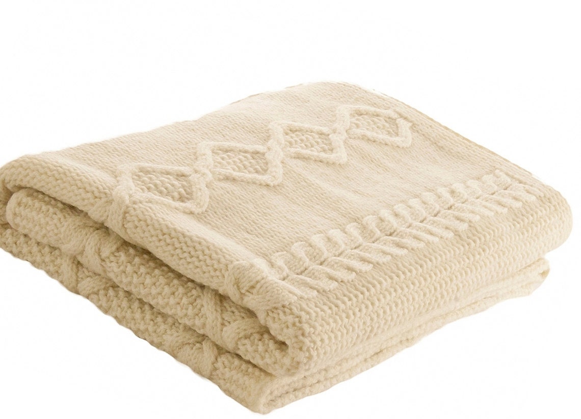 Merino Wool Throw Plaid Bedspread Natural Blanket Bed Etsy New Zealand