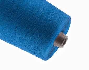 0,5kg linen yarn brilliant blue linen thread flax 1ply 2ply 3ply yarn on tube weaving crochet yarn
