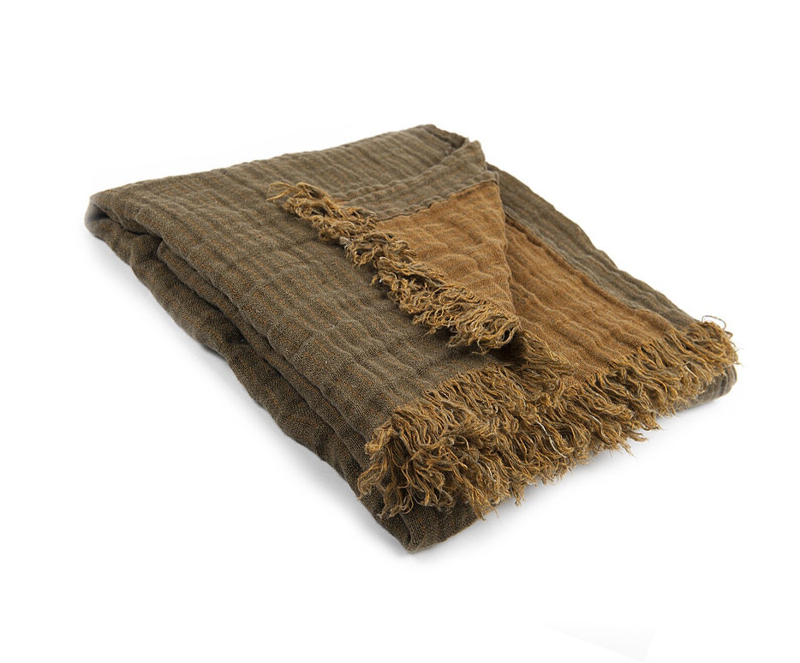 Brown Linen Blanket Plaid Bedspread Natural Blanket Bed Etsy